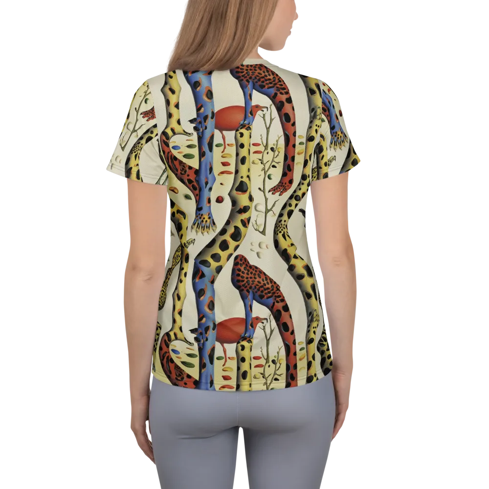 Giraffe Dreamscape on Women's Athletic T-Shirt — Back