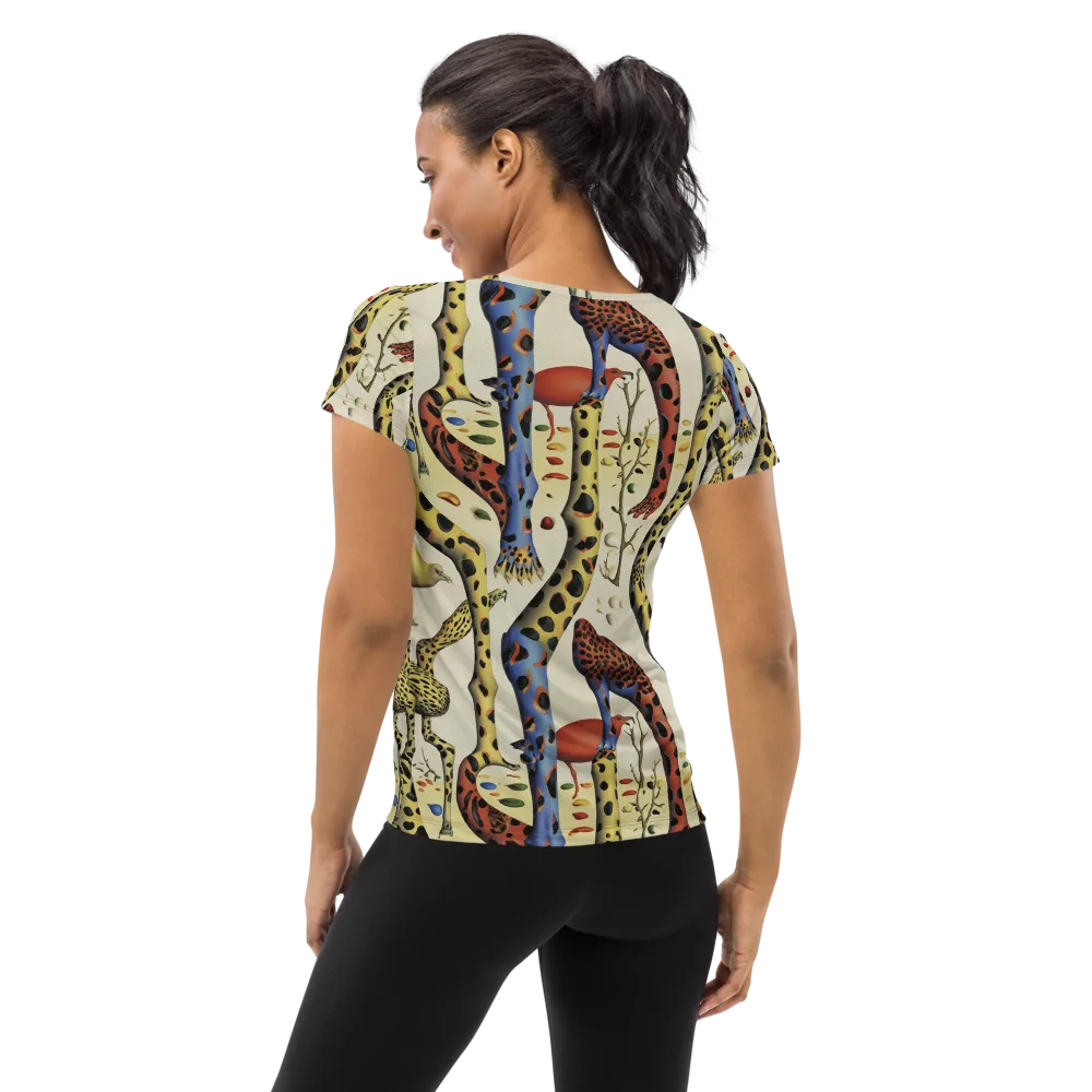 Giraffe Dreamscape on Women's Athletic T-Shirt — Back