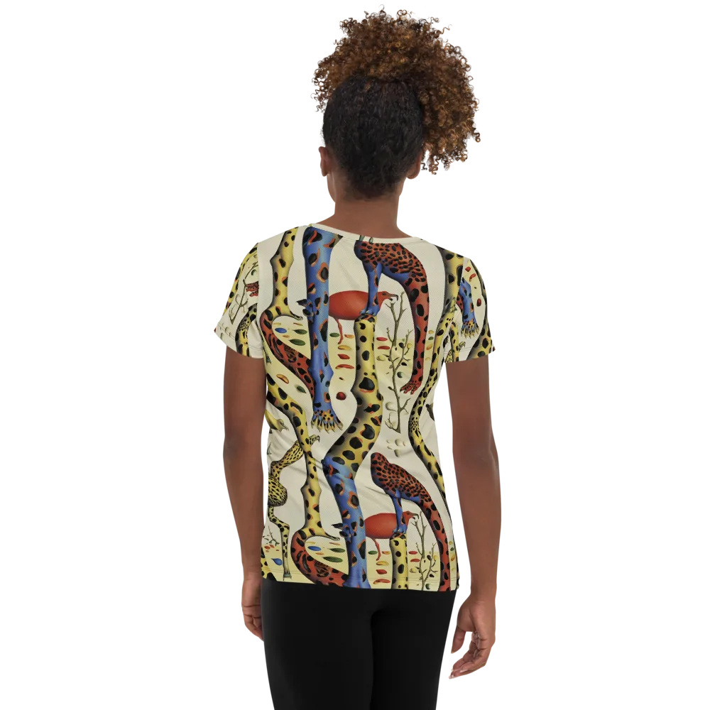 Giraffe Dreamscape on Women's Athletic T-Shirt — Back