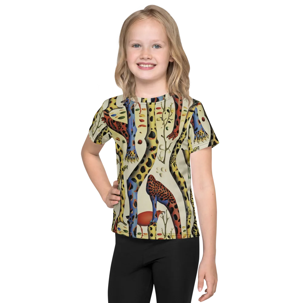 Giraffe Dreamscape on Kids Crew Neck T-Shirt — Front