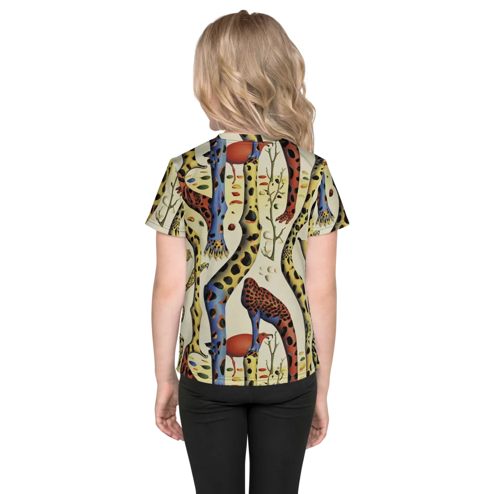 Giraffe Dreamscape on Kids Crew Neck T-Shirt — Back