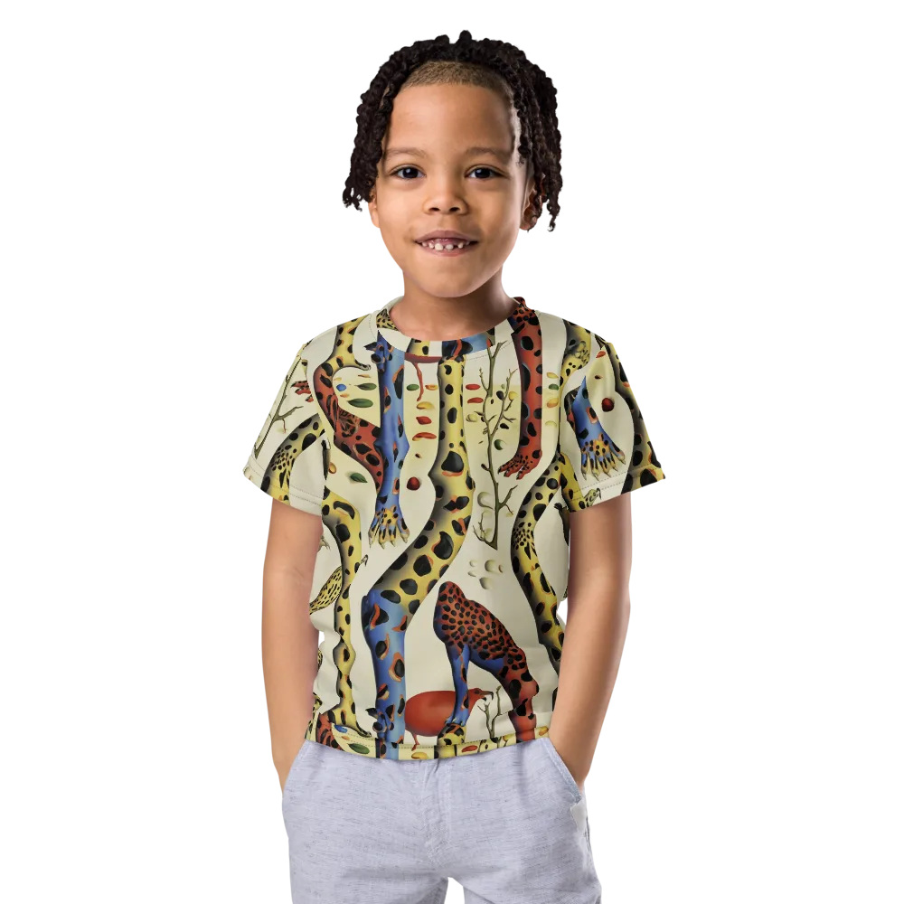 Giraffe Dreamscape on Kids Crew Neck T-Shirt — Front