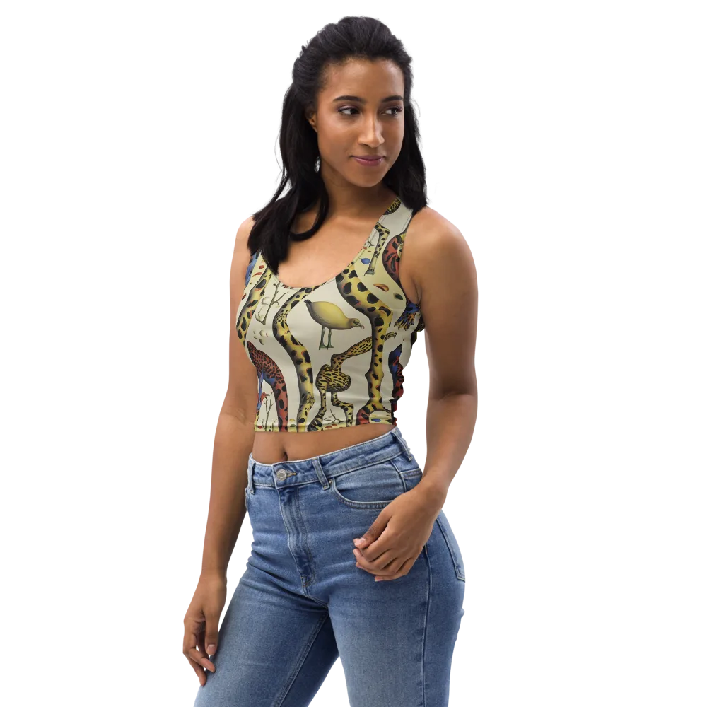 Giraffe Dreamscape on Crop Top — Left Front