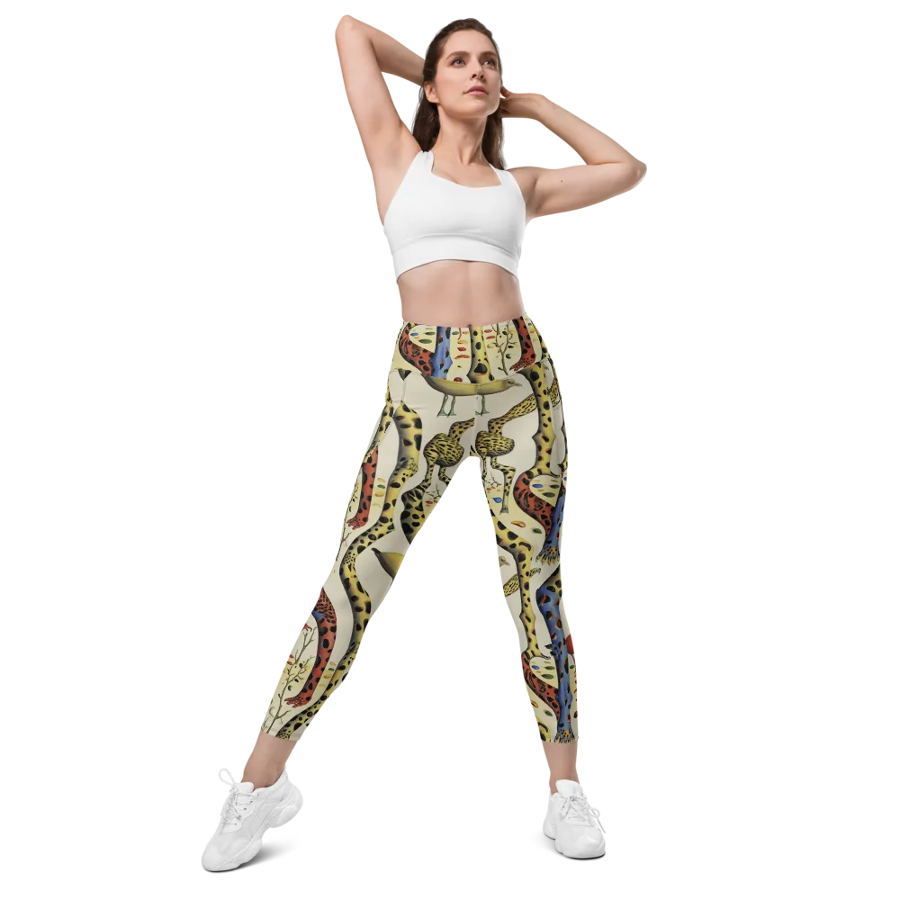 Giraffe Dreamscape on Leggings with Pockets — Front