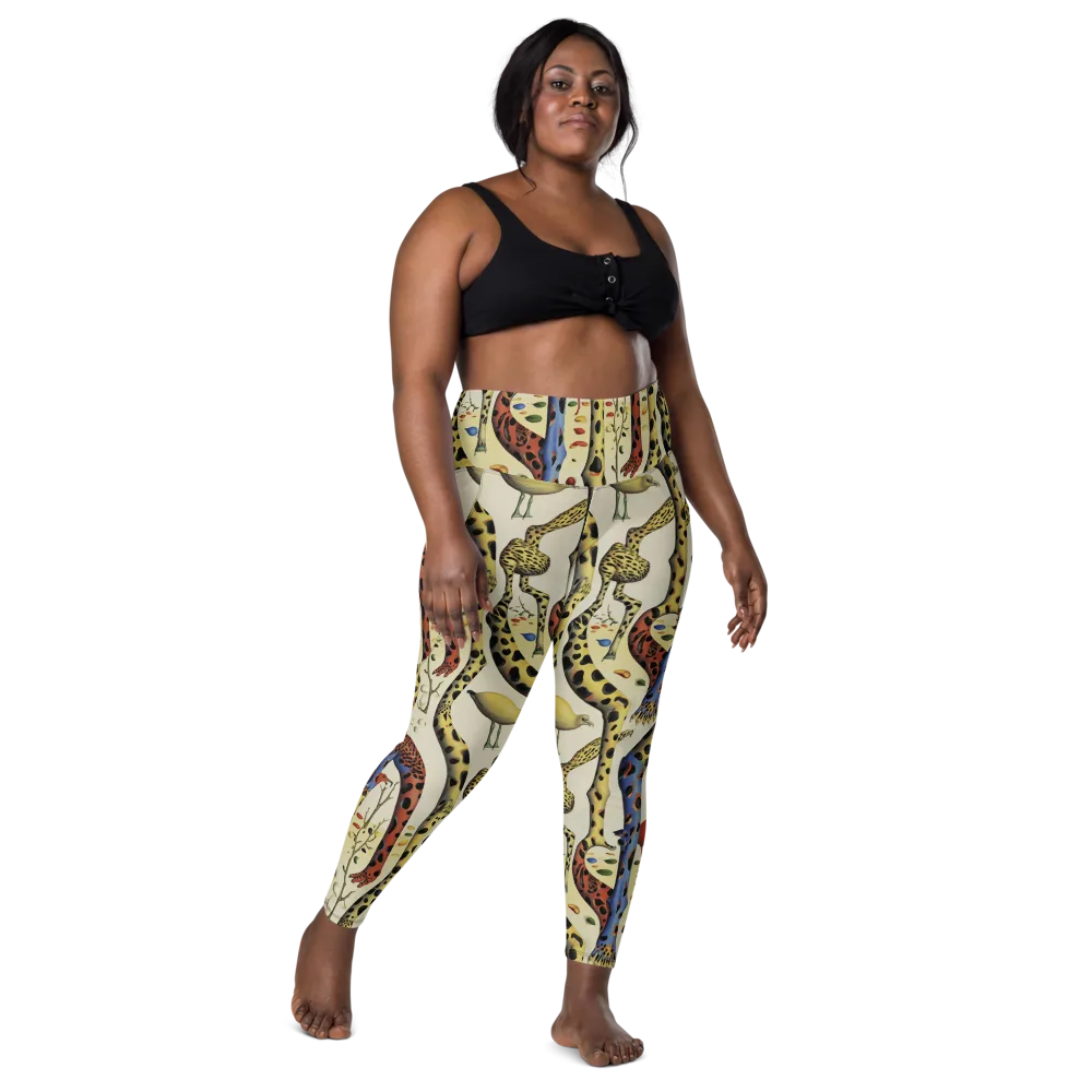 Giraffe Dreamscape on Leggings with Pockets — Front