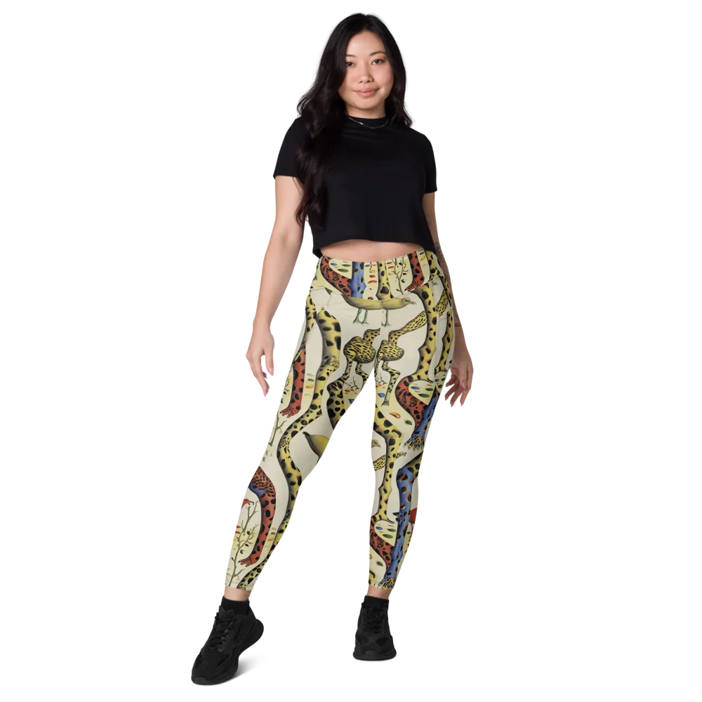 Giraffe Dreamscape on Leggings with Pockets — Front