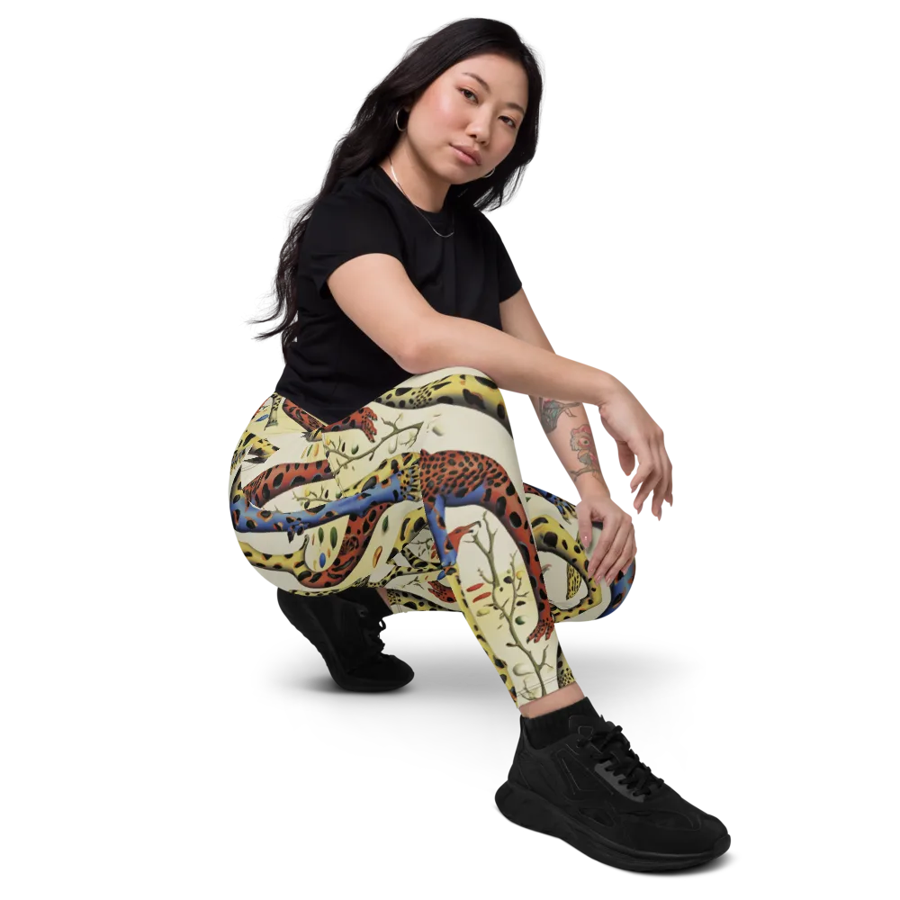 Giraffe Dreamscape on Leggings with Pockets — Right Front
