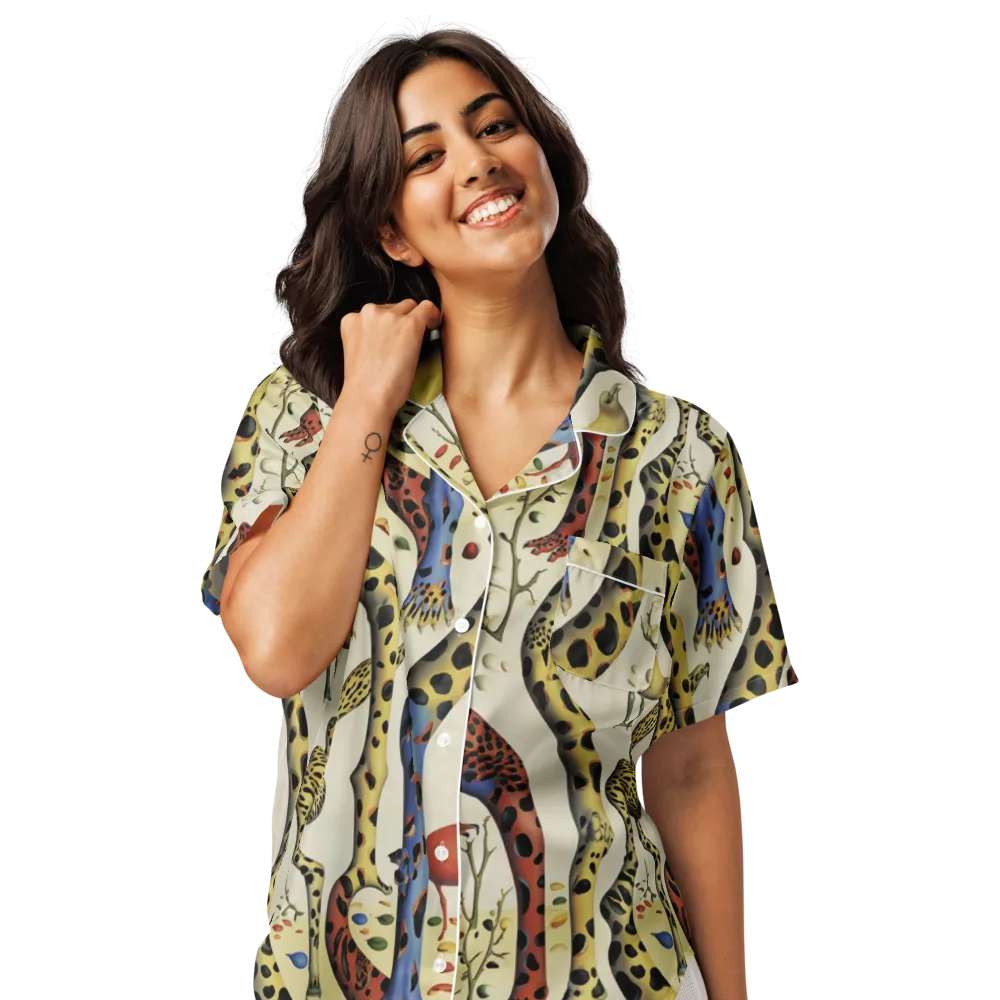 Giraffe Dreamscape on Women's Short Sleeve Pajama Top — Front