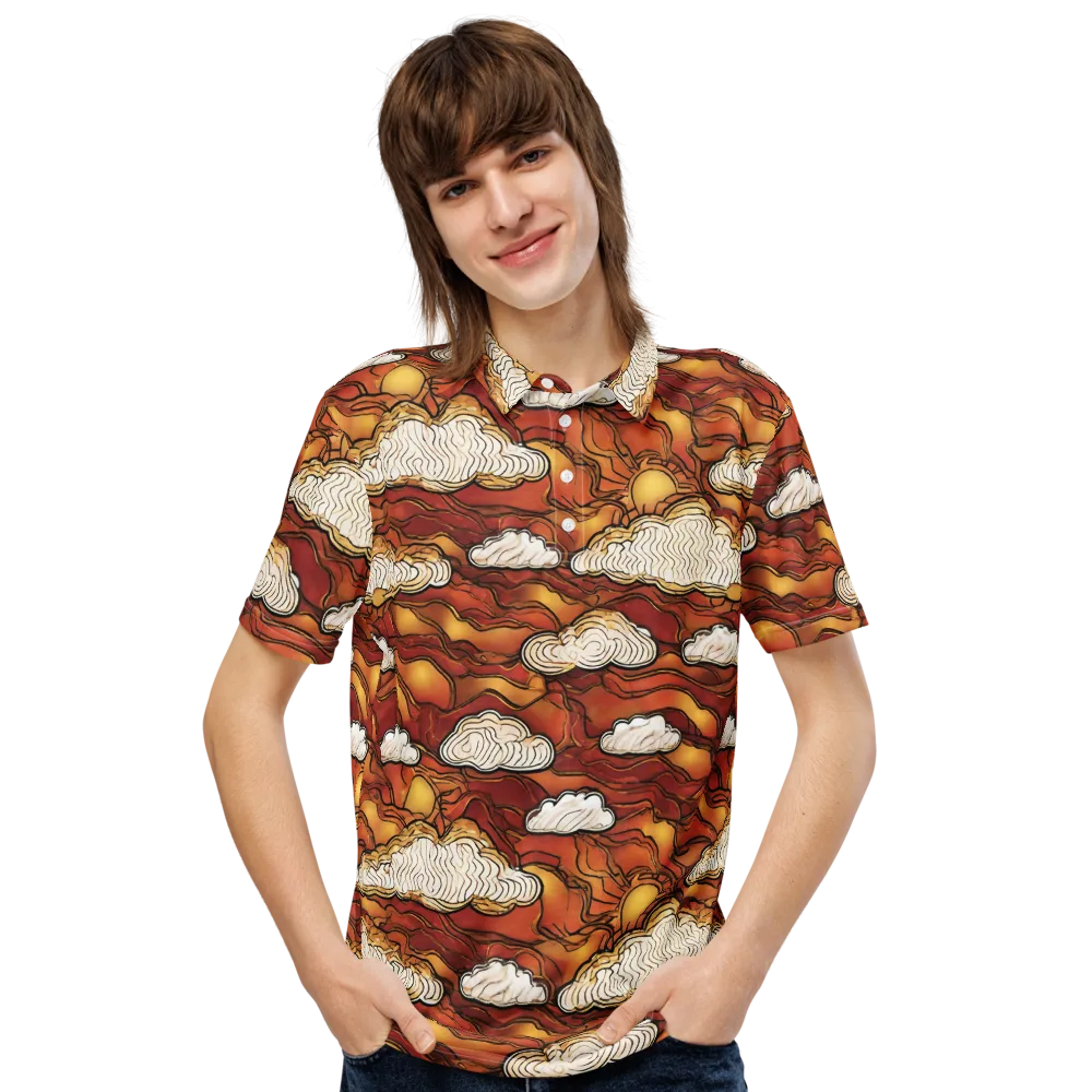 Embercloud Horizon on Men's Slim Fit Polo Shirt — Front