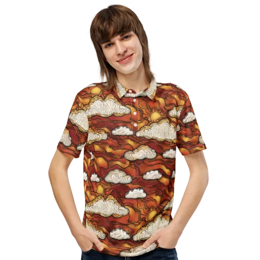 Embercloud Horizon on a Men's Slim Fit Polo Shirt