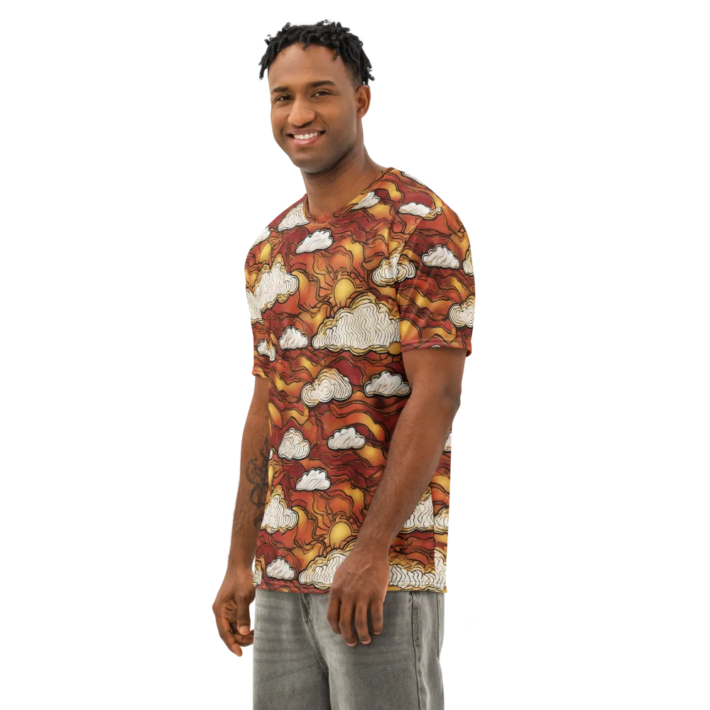 Embercloud Horizon on Men's Cotton Crew Neck T-Shirt — Left Front