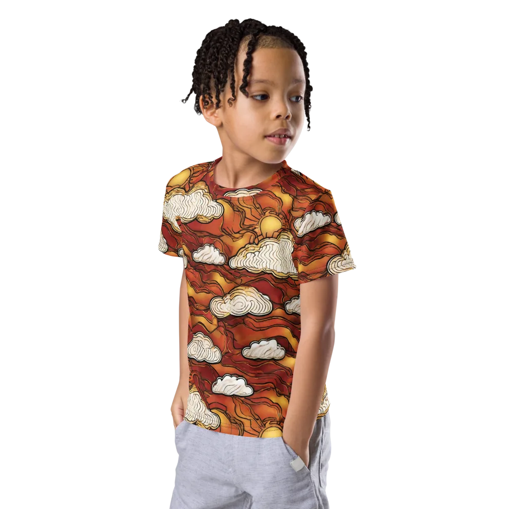 Embercloud Horizon on Kids Crew Neck T-Shirt — Left Front