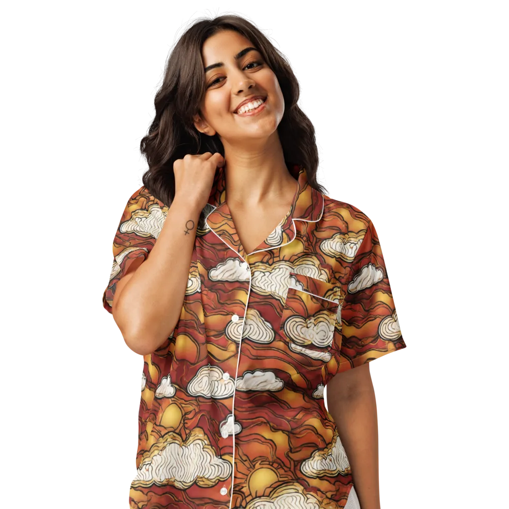 Embercloud Horizon on Women's Short Sleeve Pajama Top — Front