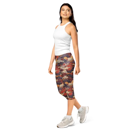 Autumn Wavecrest on a Capri Leggings