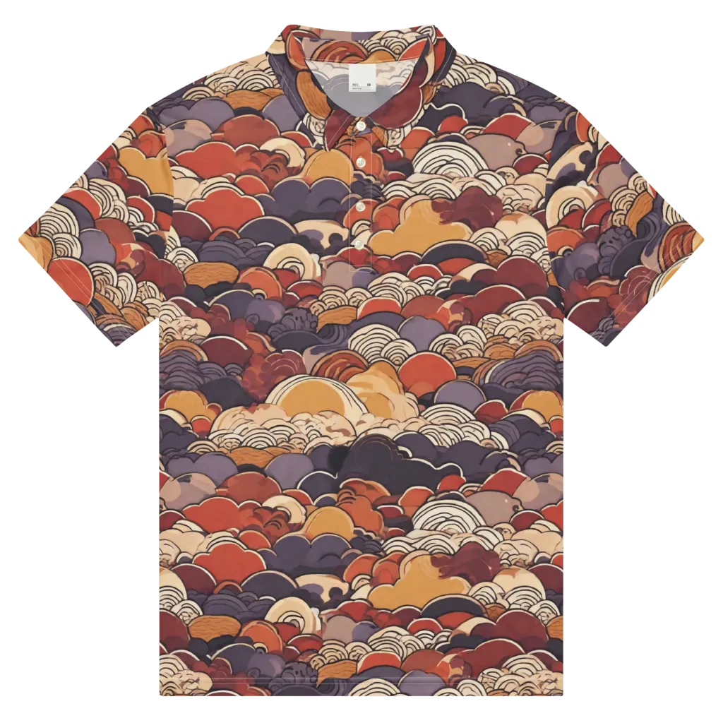 Autumn Wavecrest on Men's Slim Fit Polo Shirt — Front
