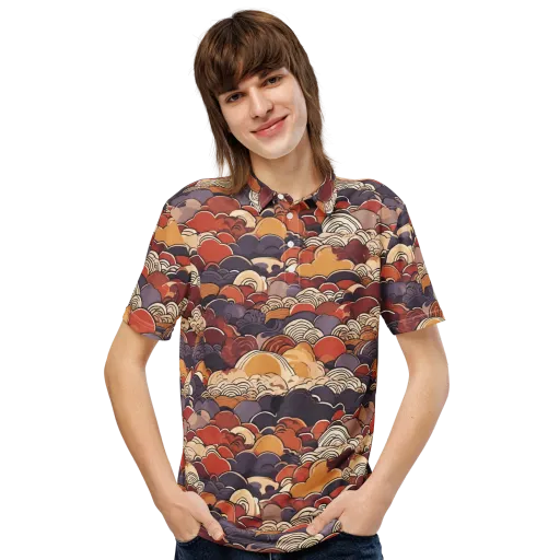 Autumn Wavecrest on a Men's Slim Fit Polo Shirt