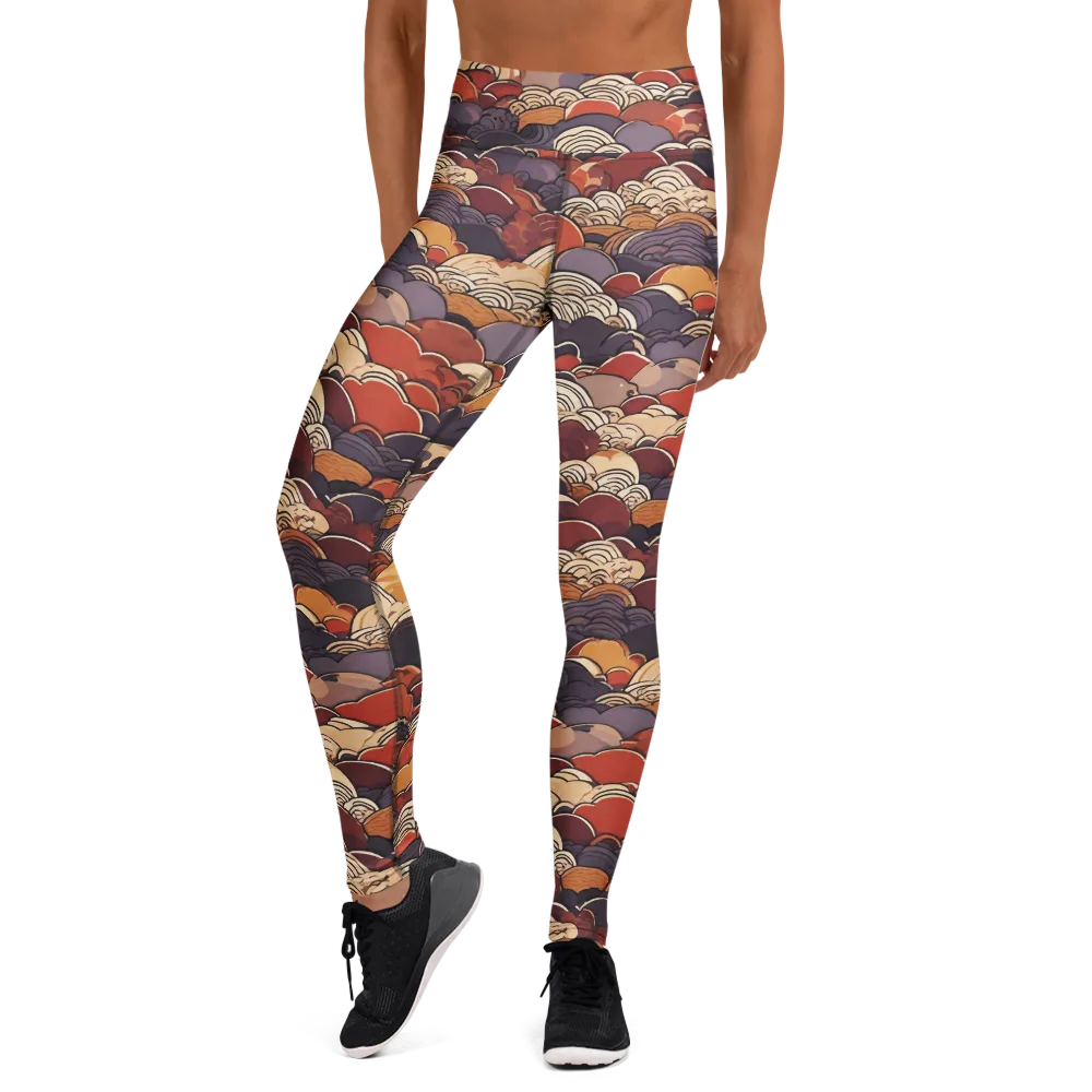 Autumn Wavecrest on Yoga Leggings — Front
