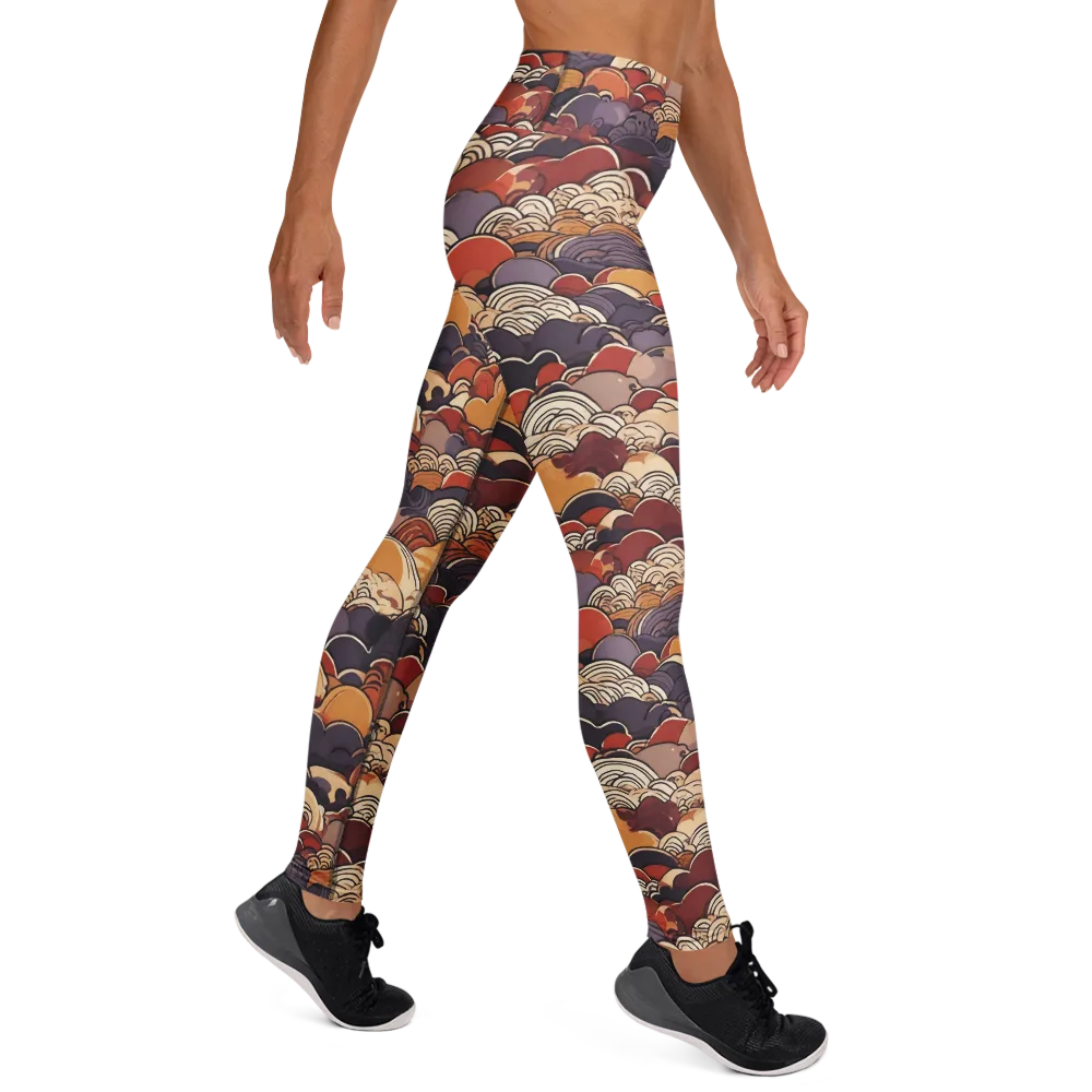 Autumn Wavecrest on Yoga Leggings — Right