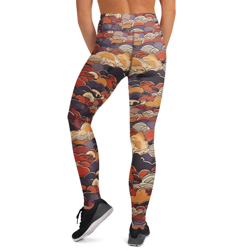 Autumn Wavecrest on Yoga Leggings — Back
