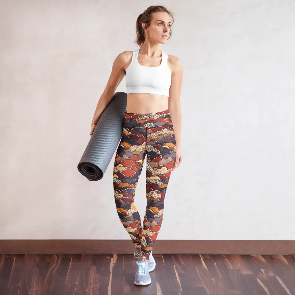 Autumn Wavecrest on Yoga Leggings — Front
