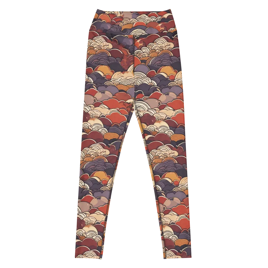 Autumn Wavecrest on Yoga Leggings — Front