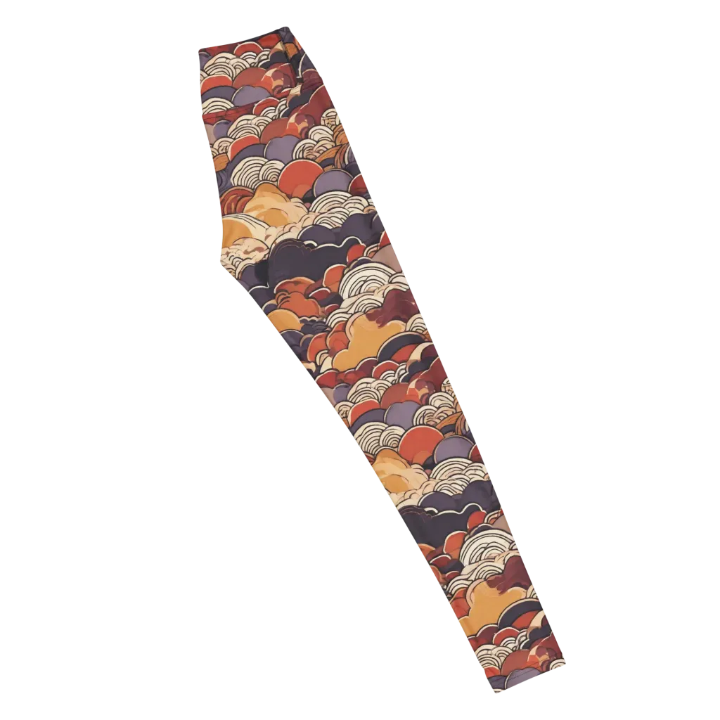 Autumn Wavecrest on Yoga Leggings — Right