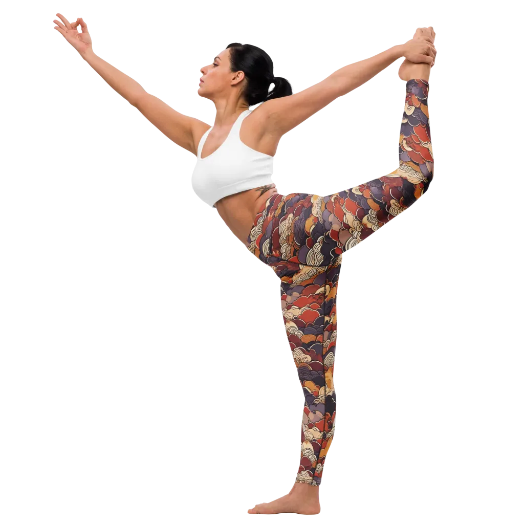 Autumn Wavecrest on Yoga Leggings — Left