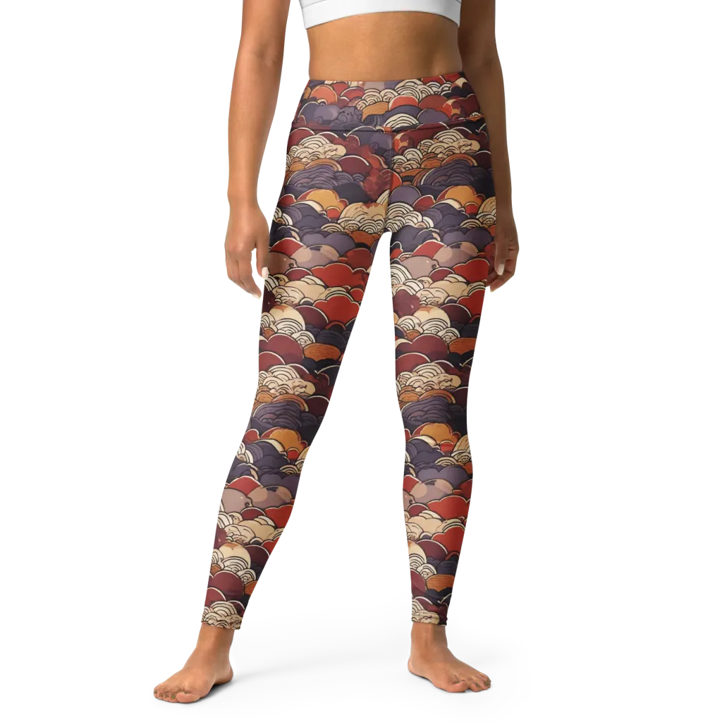 Autumn Wavecrest on Yoga Leggings — Front