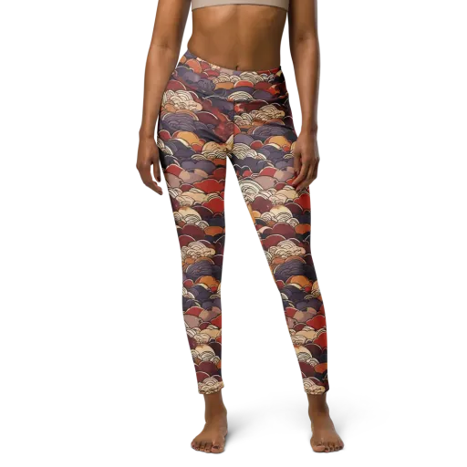 Autumn Wavecrest on a Yoga Leggings