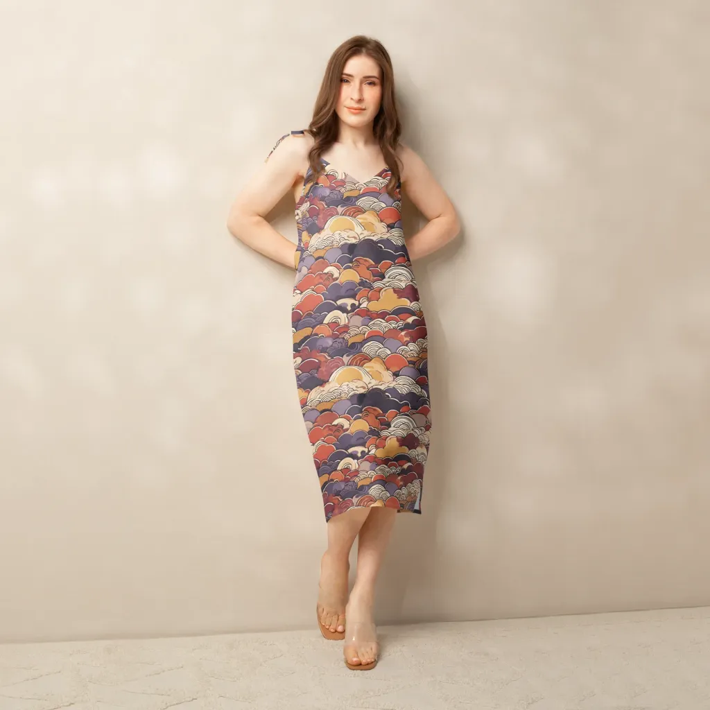 Autumn Wavecrest on Slip Dress — Front
