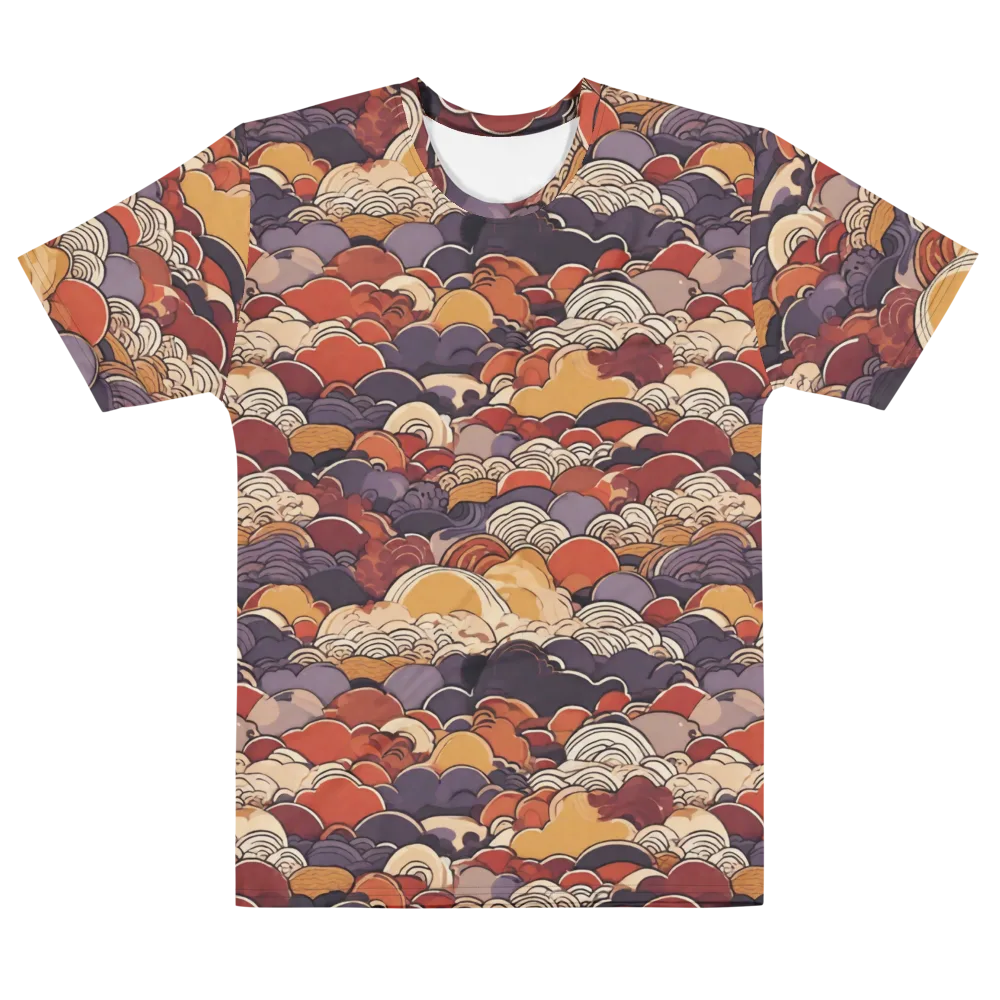 Autumn Wavecrest on Men's Cotton Crew Neck T-Shirt — Front