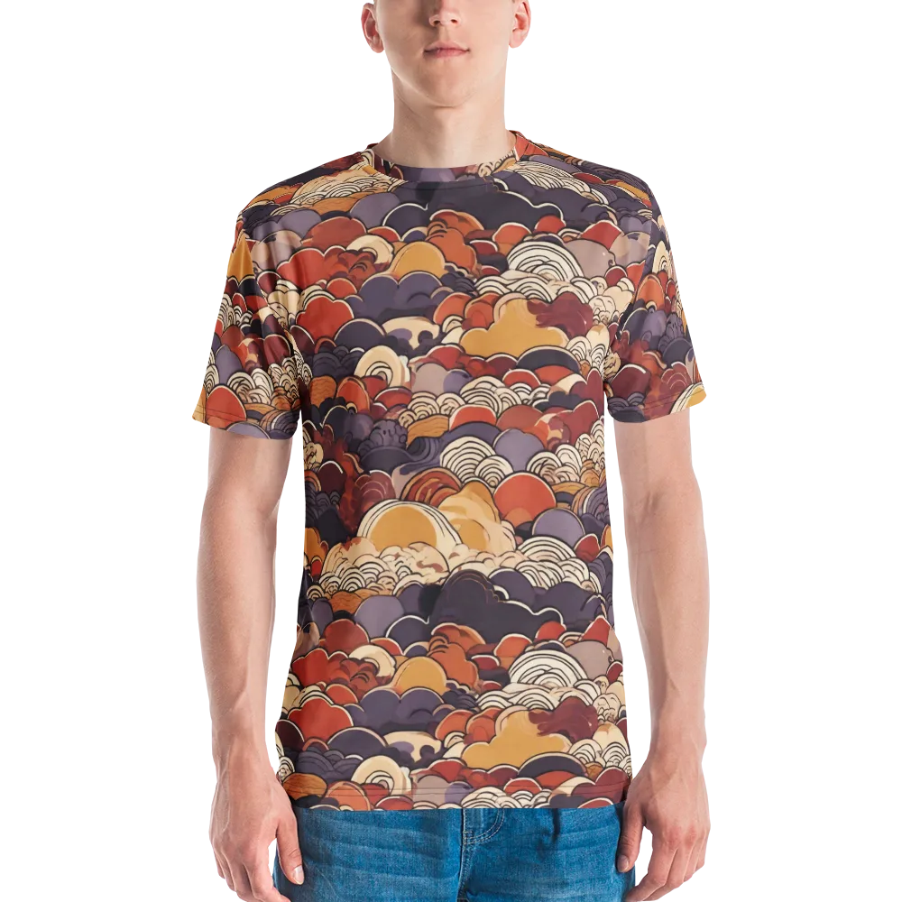 Autumn Wavecrest on Men's Crew Neck T-Shirt — Front