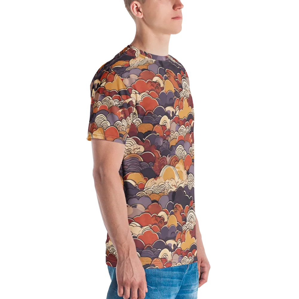 Autumn Wavecrest on Men's Crew Neck T-Shirt — Right