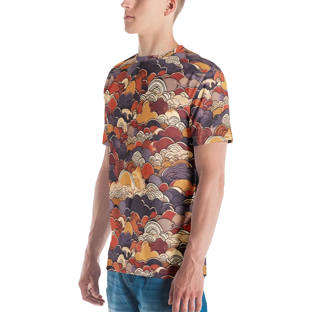 Autumn Wavecrest on Men's Crew Neck T-Shirt — Left
