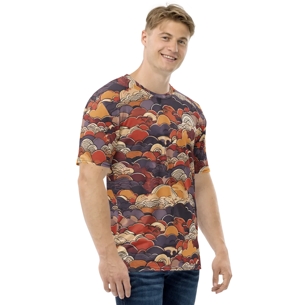 Autumn Wavecrest on Men's Crew Neck T-Shirt — Right