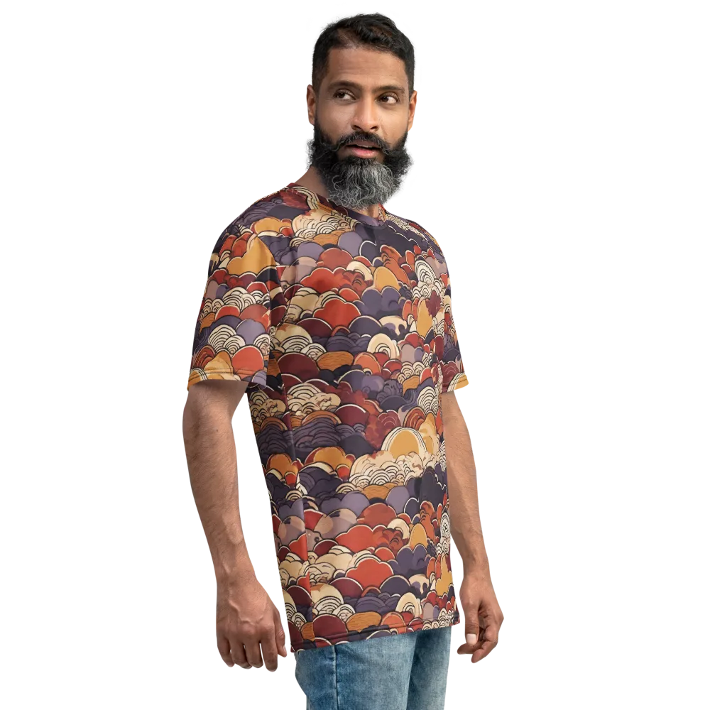 Autumn Wavecrest on Men's Crew Neck T-Shirt — Right