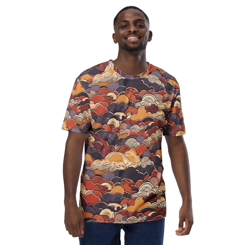 Autumn Wavecrest on Men's Crew Neck T-Shirt — Front