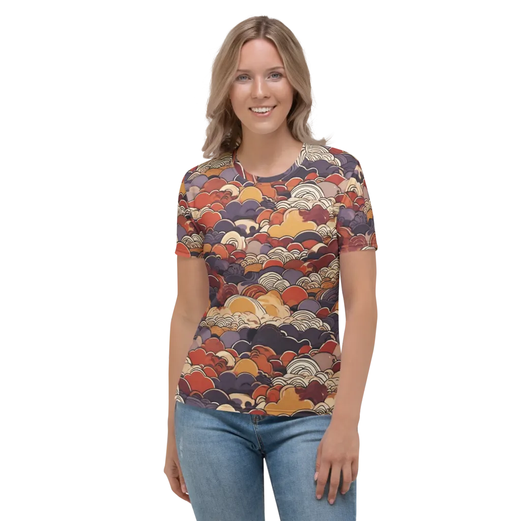 Autumn Wavecrest on Women's Crew Neck T-Shirt — Front