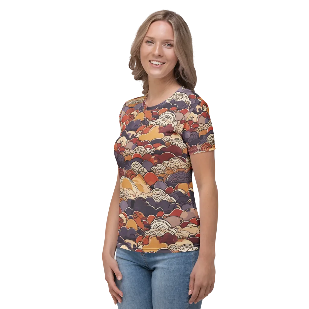 Autumn Wavecrest on Women's Crew Neck T-Shirt — Left