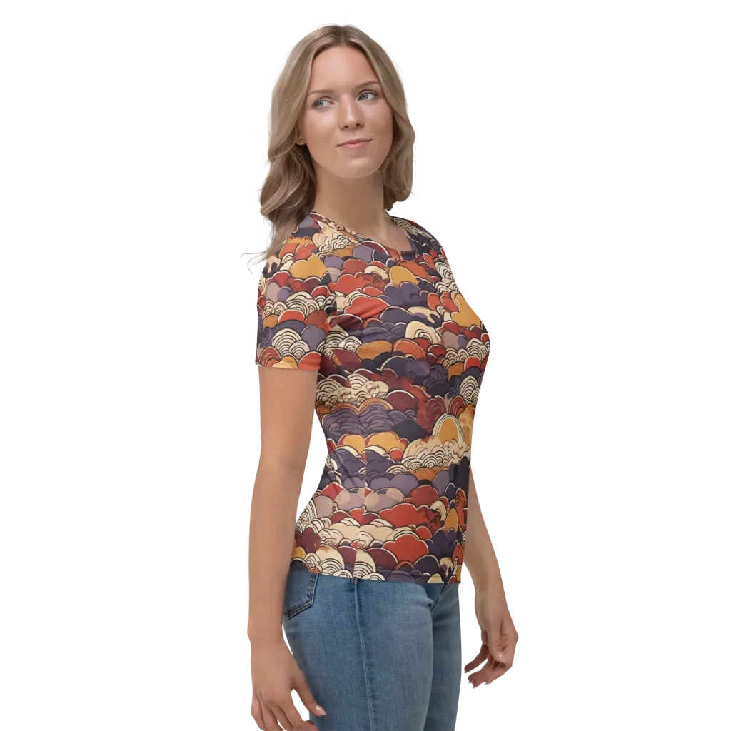 Autumn Wavecrest on Women's Crew Neck T-Shirt — Right