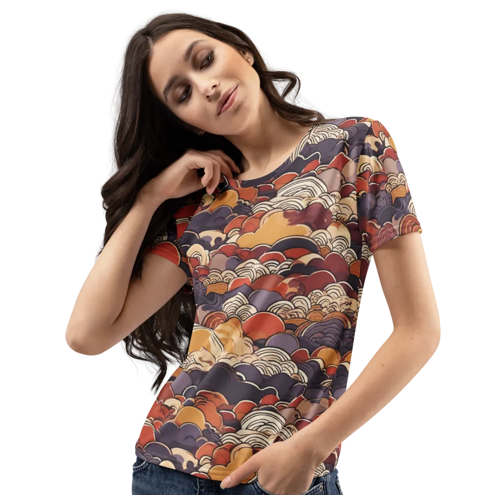 Autumn Wavecrest on Women's Crew Neck T-Shirt — Left Front