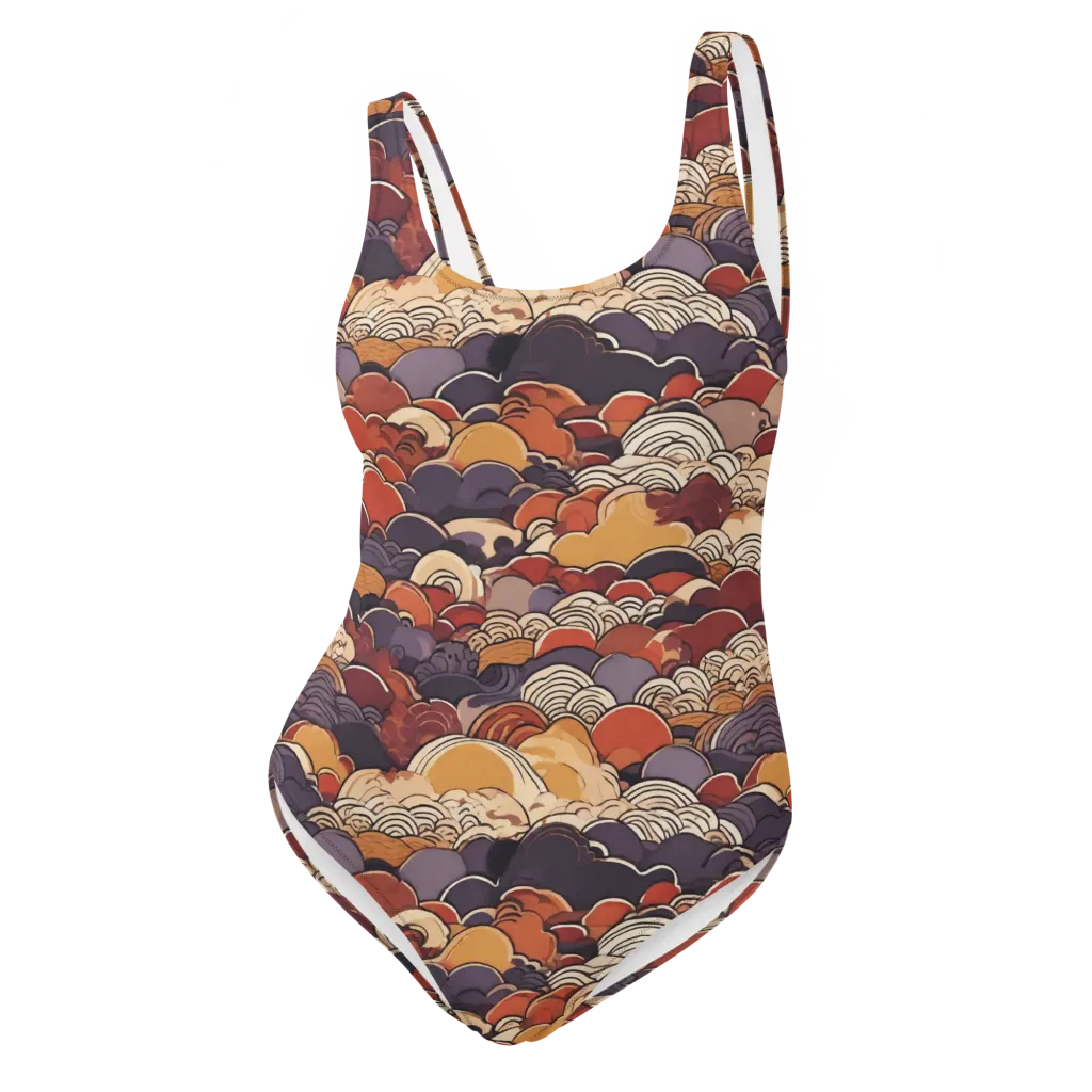 Autumn Wavecrest on One-Piece Swimsuit — Front