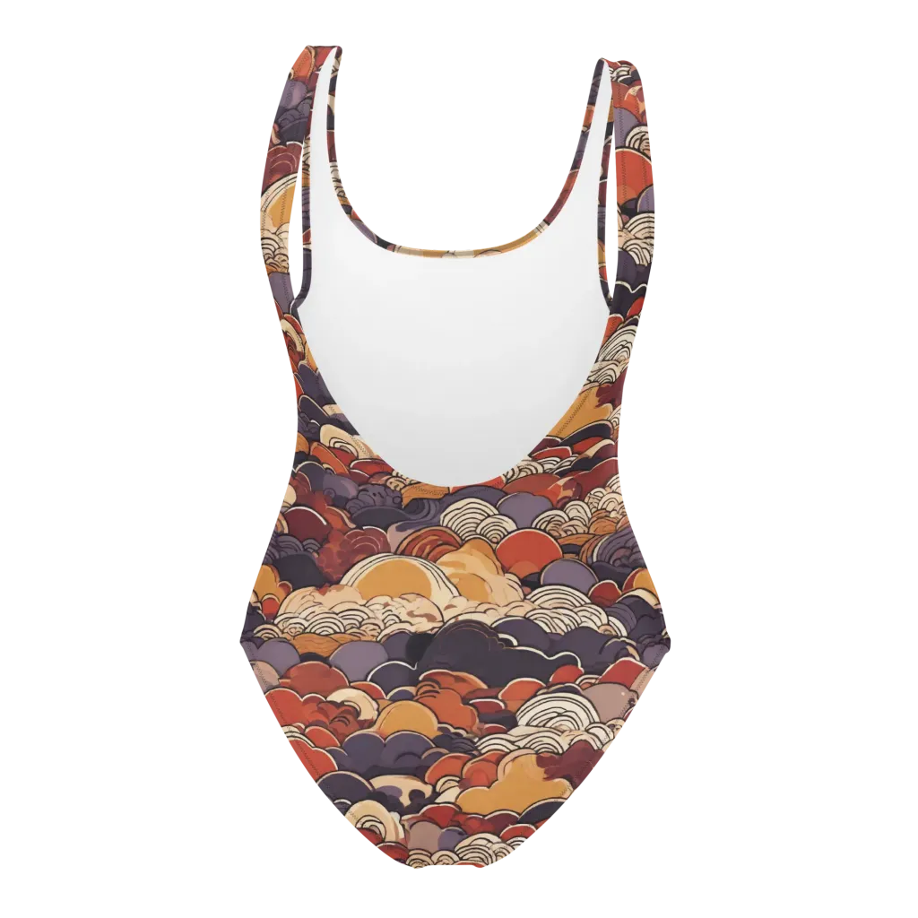 Autumn Wavecrest on One-Piece Swimsuit — Back