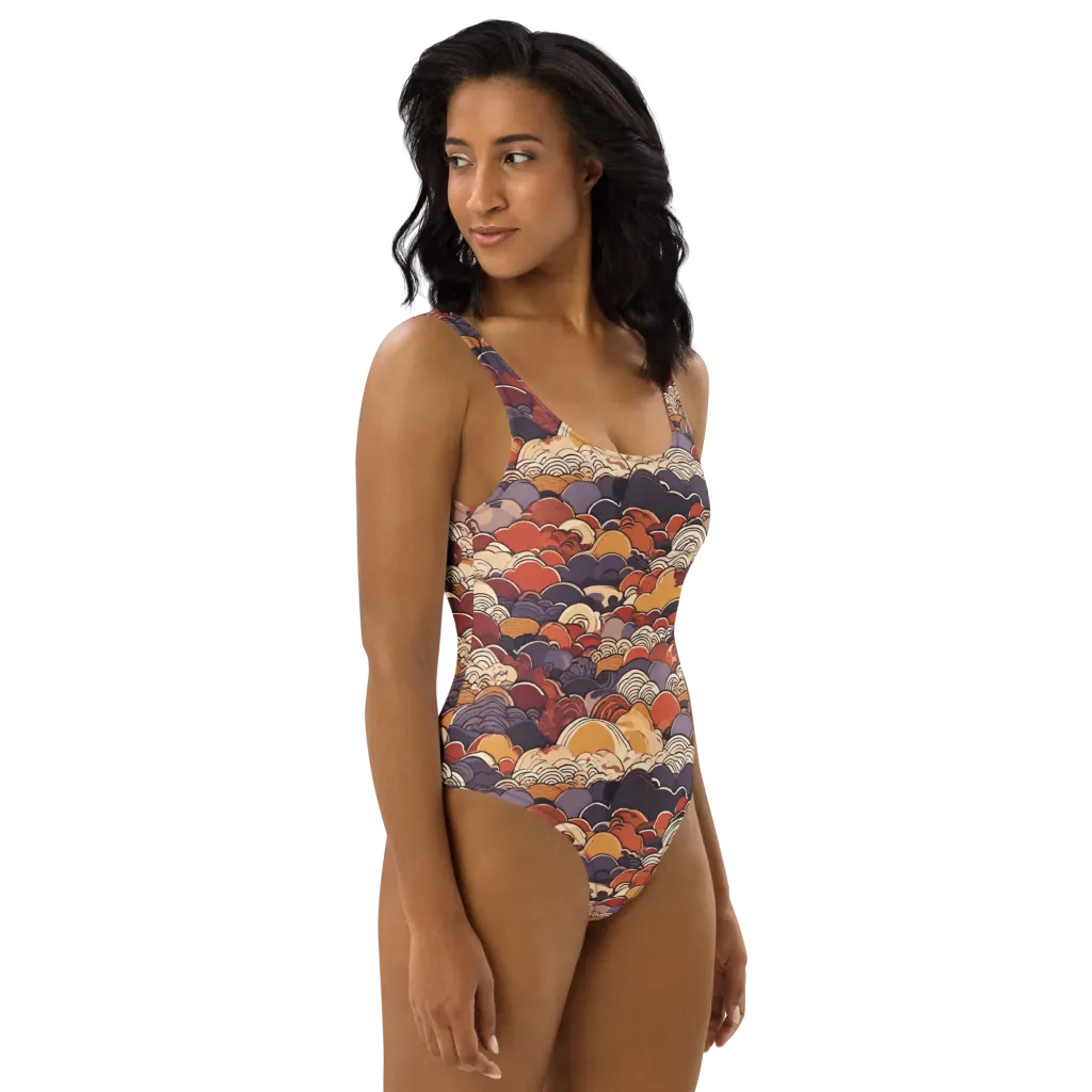 Autumn Wavecrest on One-Piece Swimsuit — Right