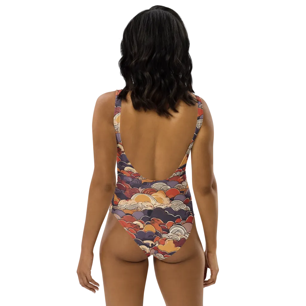 Autumn Wavecrest on One-Piece Swimsuit — Back