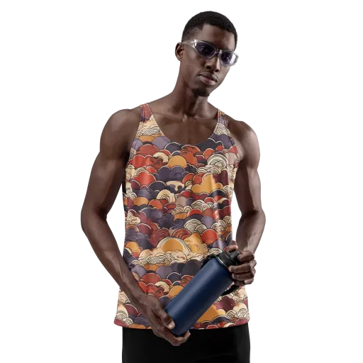 Autumn Wavecrest on a Men's Tank Top