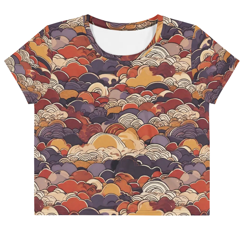 Autumn Wavecrest on Crop Tee — Front