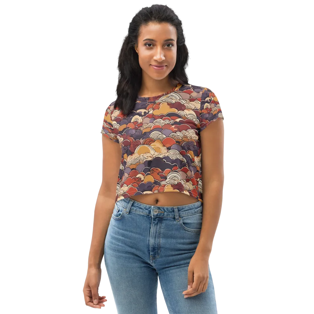Autumn Wavecrest on Crop Tee — Front