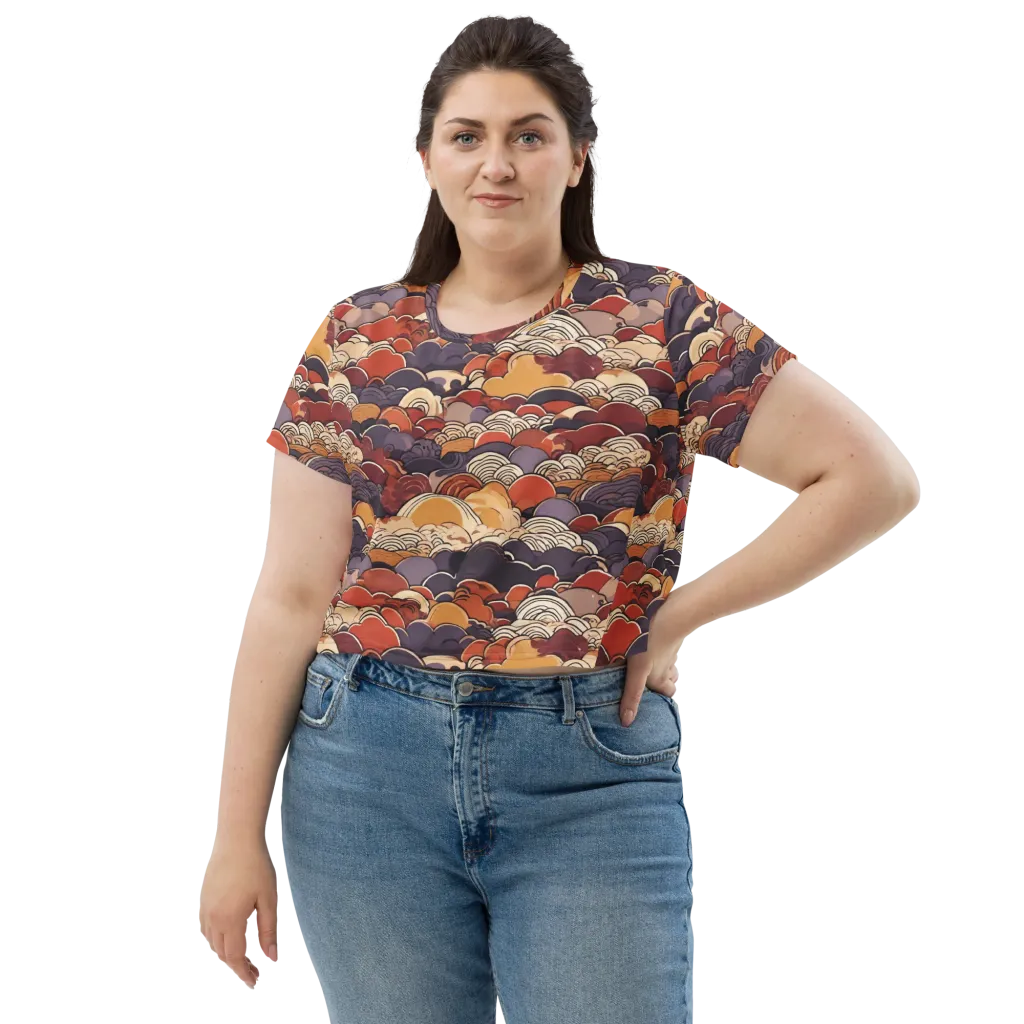 Autumn Wavecrest on Crop Tee — Front