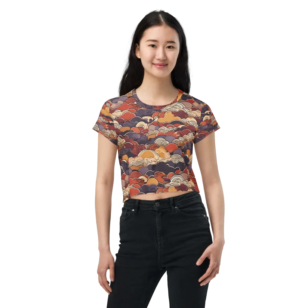 Autumn Wavecrest on Crop Tee — Front